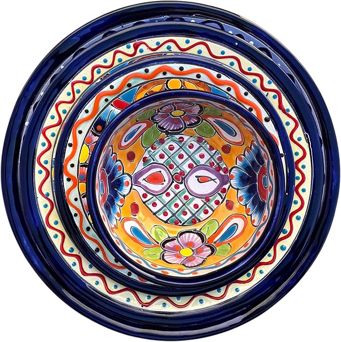 Handmade Talavera 24-Piece Dinnerware Set | Mexican Pottery (Seats 6)