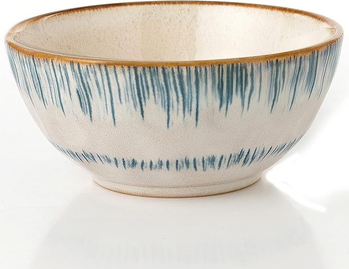 Lorren Home Trends 16 Piece Stoneware Set-Blue Swirl