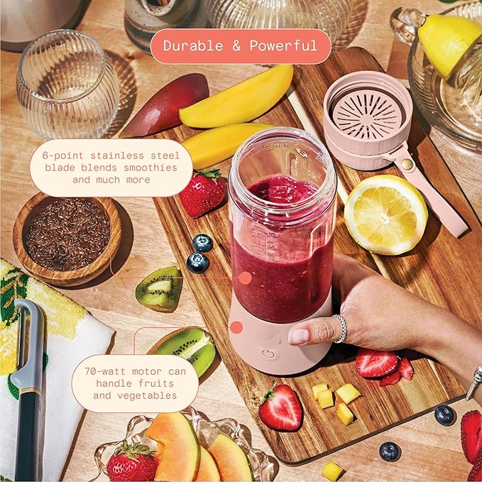 Beautiful Portable to-Go Blender 2.0 70 W 16 oz (Rose)