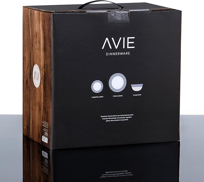 Avie Casablanca Dinner Set 12-Pieces - Blue