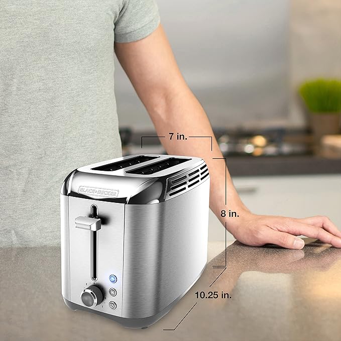 BLACK+DECKER 2-Slice Toaster Rapid Toast Stainless Steel TR3500SD