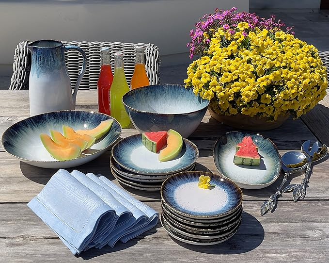 Carmel Ceramica Cypress Grove Dinnerware 12 Piece Set
