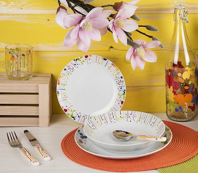 Excelsa Dripping 18-Piece Dinner Set Porcelain