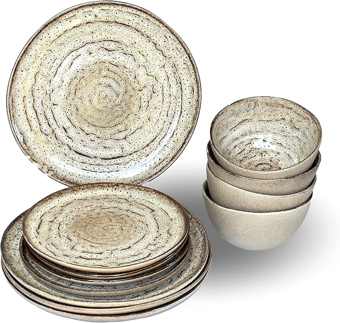 Carmel Ceramica Truffle Dinnerware 12 Piece Set