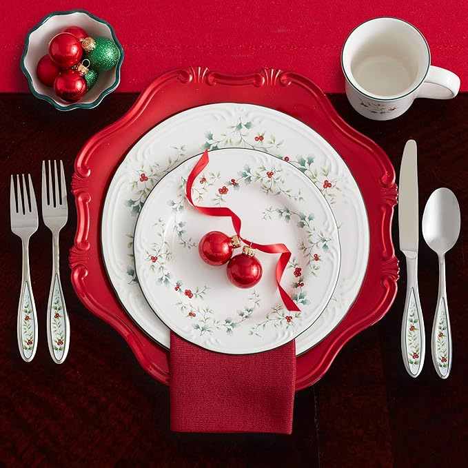 Pfaltzgraff Winterberry 16-Piece Dinnerware Set Service for 4 &amp Winterberry Bless This House Plate -