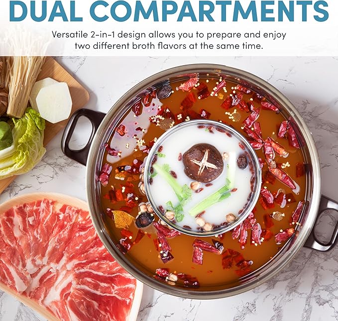 Aroma Stainless Steel Hot Pot Silver (ASP-600) 5 quart