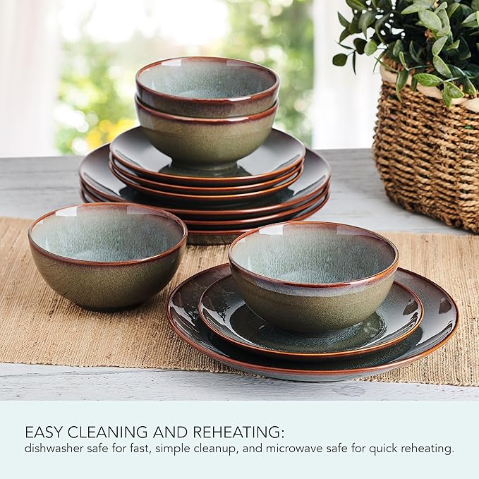 Pfaltzgraff Mackensie 12 Piece Dinnerware Set Service for 4 Multicolored