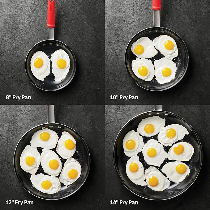 Tramontina Professional 12-Inch Ceramic Non Stick Large Frying Pan Heavy-Gauge Aluminum Skillet with Ceramic Nonstick Coating Dishwasher and Oven Safe Black