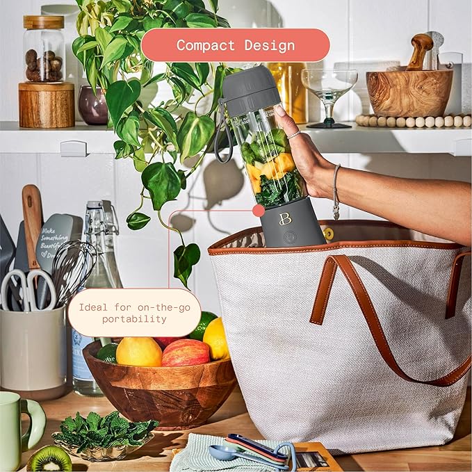 Portable Blender with 14 oz USB Rechargeable and Cordless for Smoothies Shakes &amp More