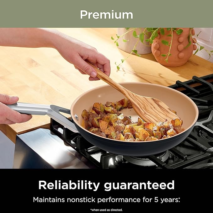Ninja Pots and Pans Set Non Stick | Extended Life Premium Ceramic Cookware Set | 9-Piece Nonstick | PTFE Free | Oven Safe to 550°F | Induction Compatible | Frying Pan x3 | Cooking Pot x3 | CW99009