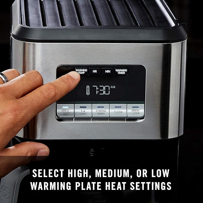 Calphalon Coffee Maker Programmable Coffee Machine with Glass Carafe 14 Cups Stainless Steel