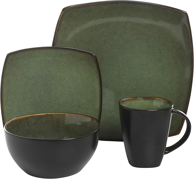 Gibson Elite Soho Lounge 16 Piece Dinnerware Set Green