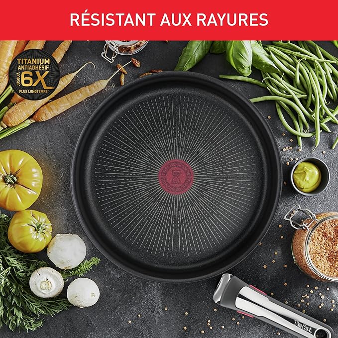 Tefal Ingenio Unlimited On 13 Piece Set Pots &amp Pans Set Stackable Easy Cleaning Non-Stick Coating Heat Indicator Induction Black L3959243