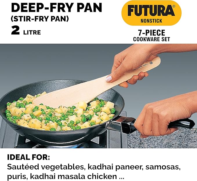 HAWKINS Futura Non-Stick Cookware 7 Pieces Set (QS5) 2 LTR 3 LTR 3.25 LTR Black (NSET4)