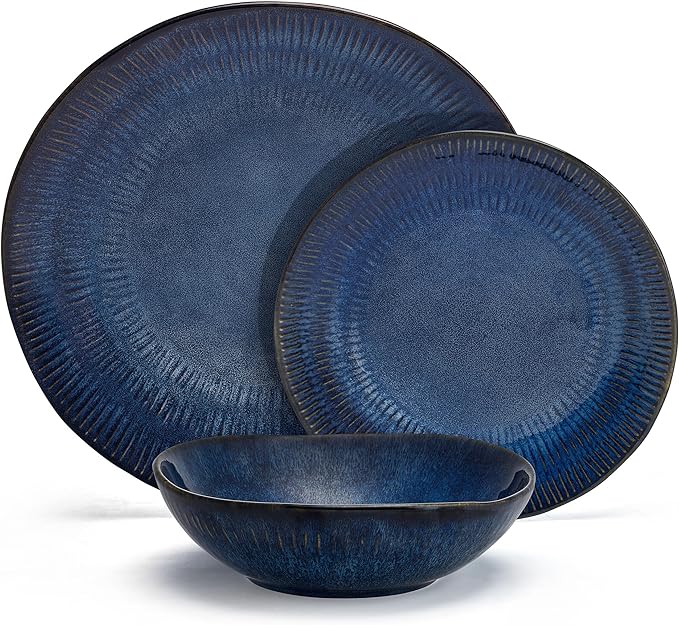 Pfaltzgraff Racheal 12 Piece Dinnerware Set Service for 4 Blue