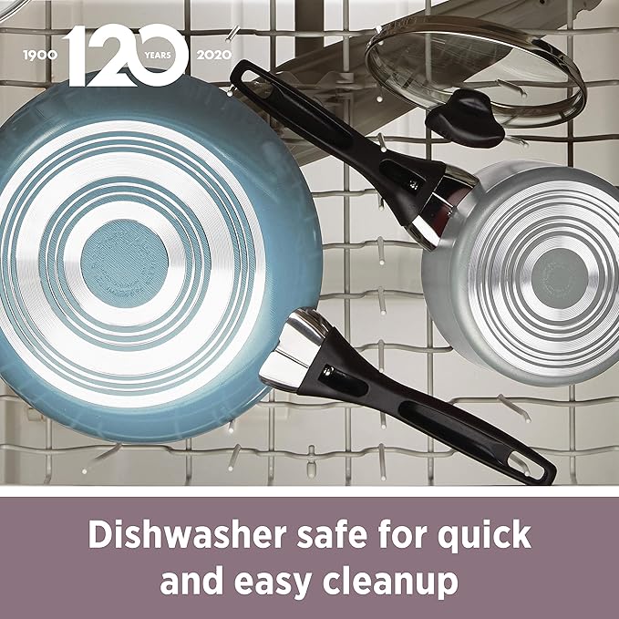 Farberware Dishwasher Safe Nonstick Aluminum 15-Piece Cookware Set Purple