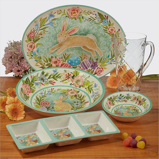 Certified International Joy Of Easter 12 Piece Melamine Dinnerware Set Service For 4