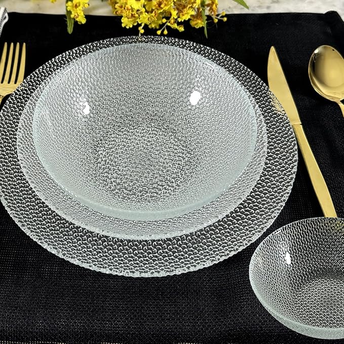 CABANA Clear Glass Dinnerware Set