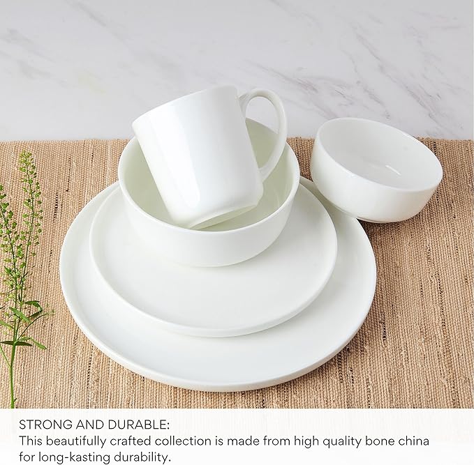 Mikasa Samantha Bone China Lightweight Chip Resistant 40 Piece Dinnerware Set Service for 8