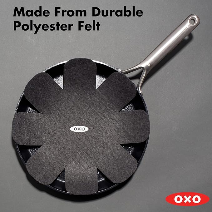 OXO Cookware Pan 3 Piece Protectors Black (Pack of 2)