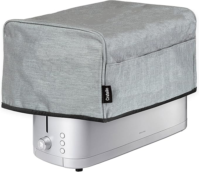 Crutello 4 Slice Long Slot Toaster Cover with Storage Pockets For 4 Slice Toaster - Small Appliance Dust Covers