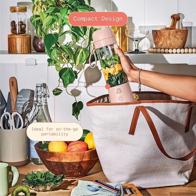 Portable Blender with 14 oz USB Rechargeable and Cordless for Smoothies Shakes &amp More