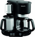 KRUPS KM310850 Latteccino 2-in-1 Coffee Maker Machine with Professional Milk Frother 8-Cup Black