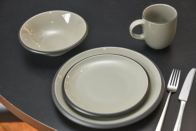 Red Vanilla Vanilla Hampshire Grey 16 Piece Dinner Set 1 White