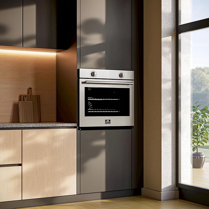 Forno Vomero 30-Inch Wall Oven – 5 Cu. Ft. Capacity Stainless Steel 3550W Convection Mechanical Controls Self-Cleaning Function