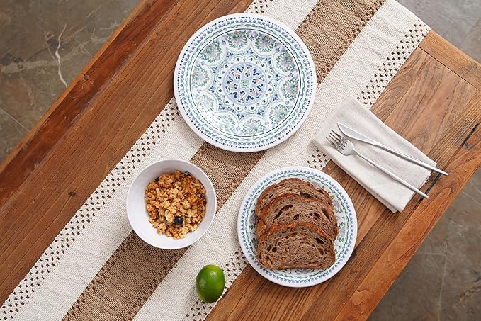 Blue Medallion 12-Piece Melamine Dinnerware Set