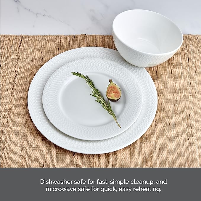 Mikasa Levi Bone China Lightweight Chip Resistant 12 Piece Dinnerware Set Service for 4