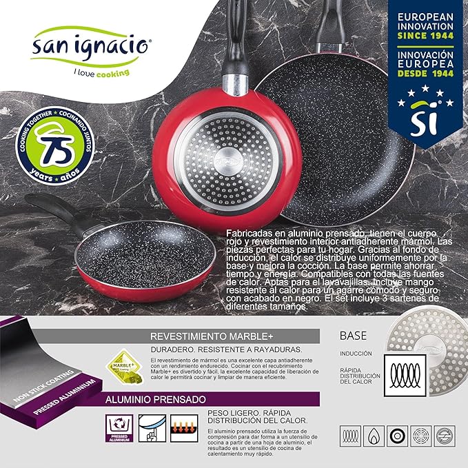 Onil 5-Piece Cookware Set + 3 Frying Pans 16/20/24 cm Aluminium San Ignacio