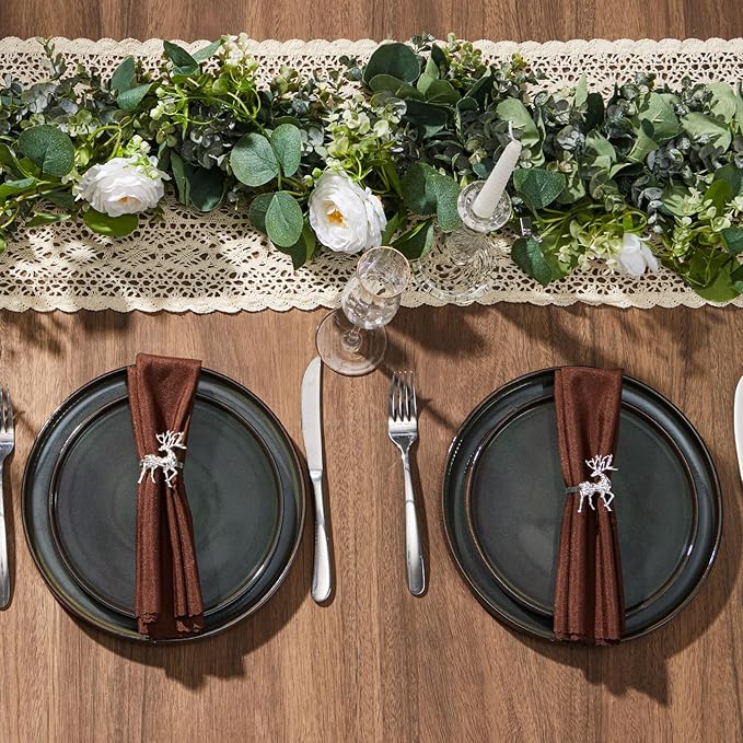 LIANYU Dinnerware Sets with Pasta Bowls 24 Piece Ribbed Dinnerware Plates and Bowls Set for 6 Elegant Modern Stoneware Dishes Set for Kitchen Dining Microwave and Dishwasher Safe Jungle Green