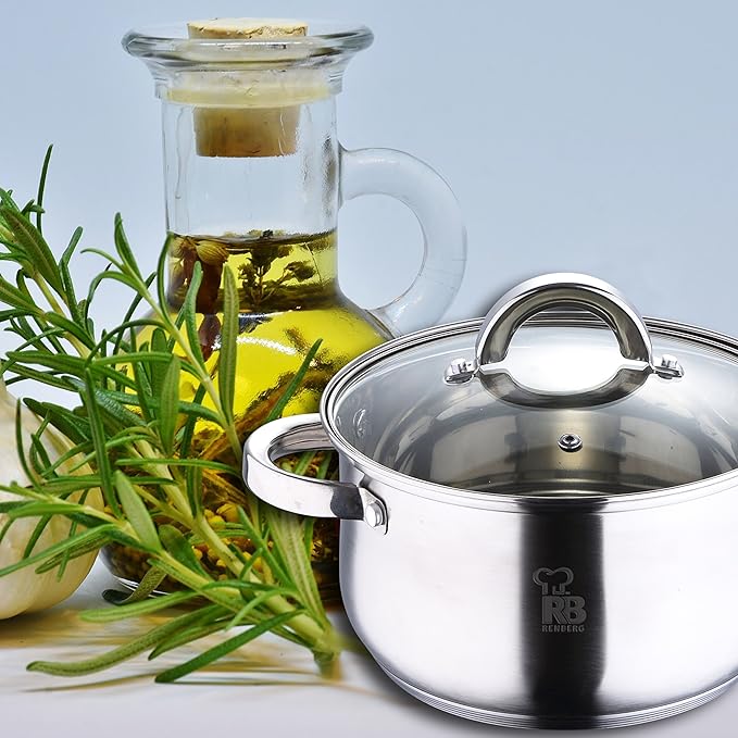Renberg Alexander Jumbo Cookware Set with Lid Silver 12 Piece