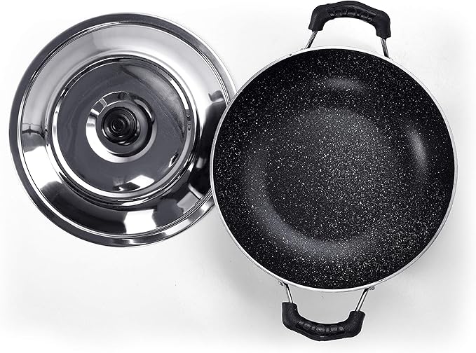 Sumeet NonStick Sparkle Induction Kadhai With Lid 22 cm Dia