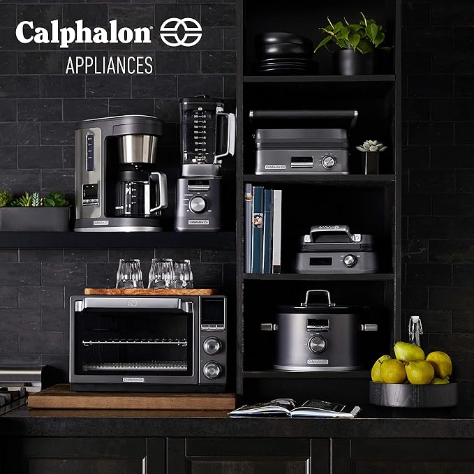 Calphalon Auto-Speed 68 Oz Blender with Blend-N-Go Smoothie Cup and BPA-free Tritan Jar | 1100-Watt Base Dark Stainless Steel