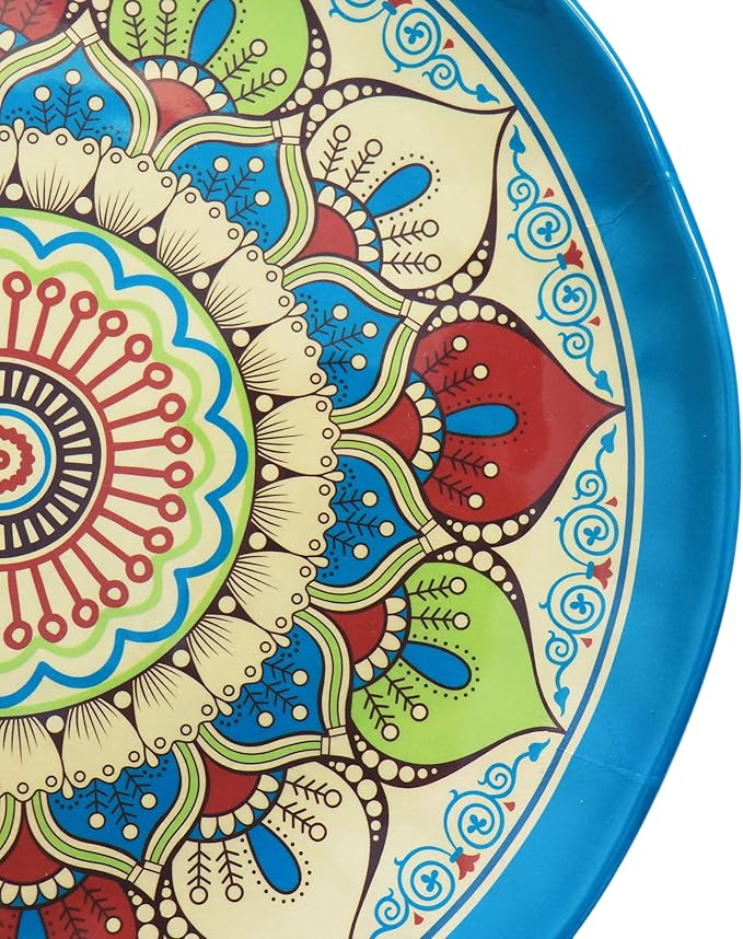 Elama Camilla 12 Piece Melamine Dinnerware Set Multi Colored