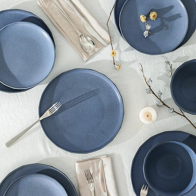 Stone Lain Rio 24-Piece Dinnerware Set Stoneware Blue
