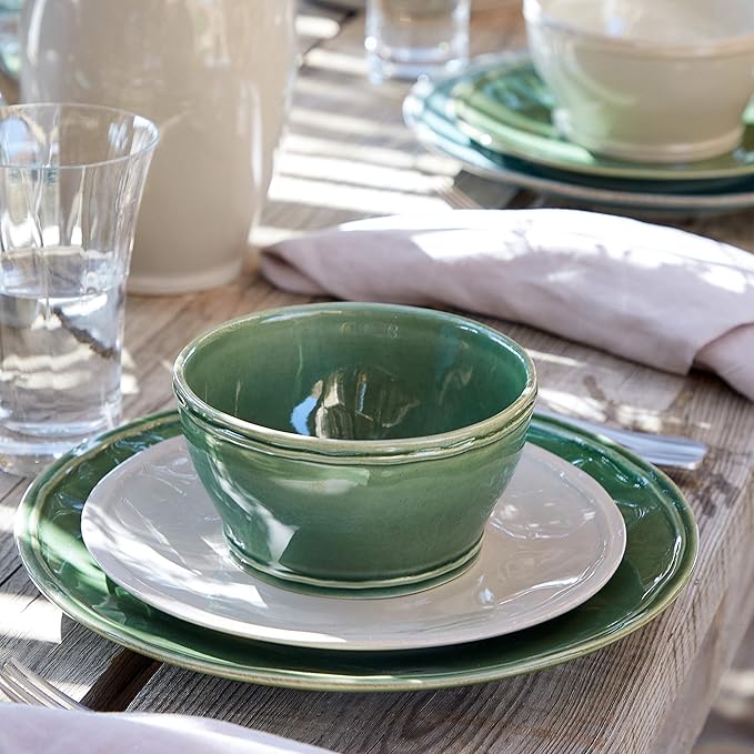 Casafina Stoneware Ceramic Dish Fontana Collection 5-Piece Dinnerware Set (Service for 1) White