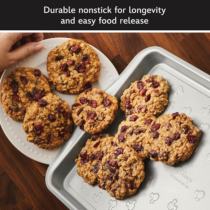 Farberware Disney Monochrome Ceramic Nonstick Cookware Pots and Pans with Baking/Bakeware Cookie Pan and Kitchen Cooking Tool Set Dishwasher Safe 8 Piece Cookware Set - Black
