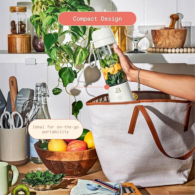 Portable Blender with 14 oz USB Rechargeable and Cordless for Smoothies Shakes &amp More
