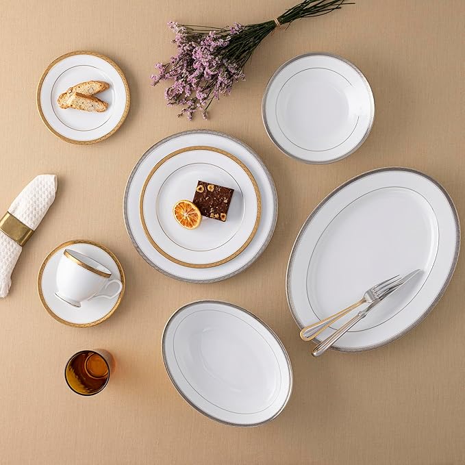 Noritake Charlotta Gold 12-Piece Dinnerware Set Service for 4
