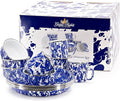 Golden Rabbit Enamelware 12-piece Dinnerware Set Cobalt Swirl