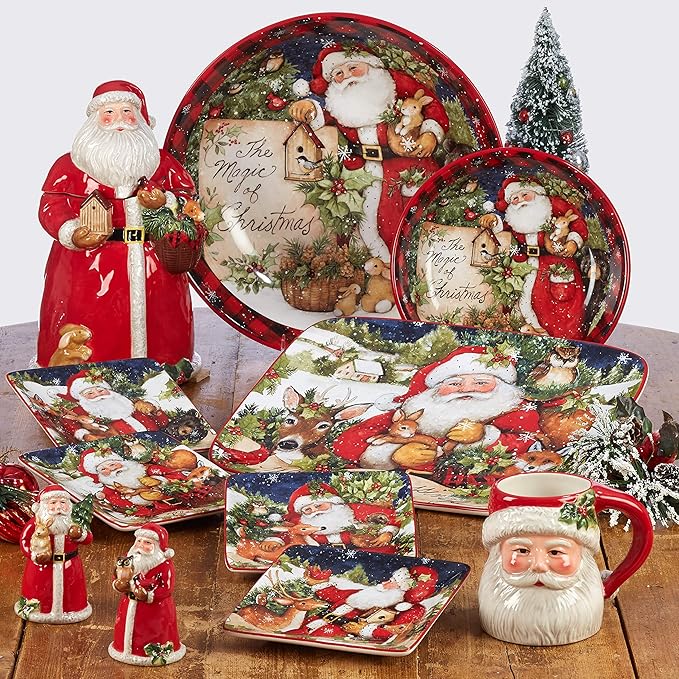 Magic of Christmas Snowman 16-Piece Holiday Dinnerware Set – Service for 4 – Cheerful Winter Plates Mugs &amp Bowls for Family Meals Holiday Gatherings &amp Festive Table Settings