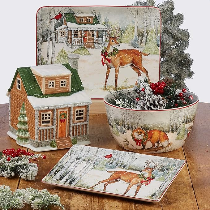 Certified International Winter Forest 16pc Dinnerware Set Service for 4