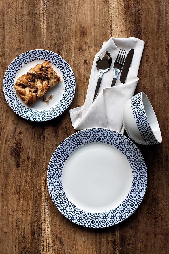 Avie Casablanca Dinner Set 12-Pieces - Blue