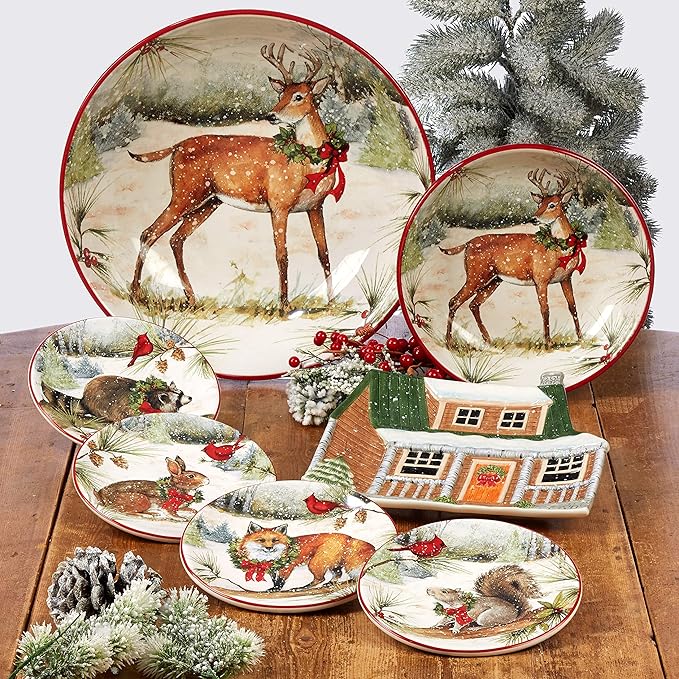 Certified International Winter Forest 16pc Dinnerware Set Service for 4