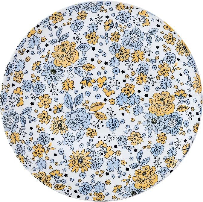 Pfaltzgtraff Vibrant Garden 12 Piece Floral Stoneware Dinnerware Plate Bowl Dish Set Service for 4