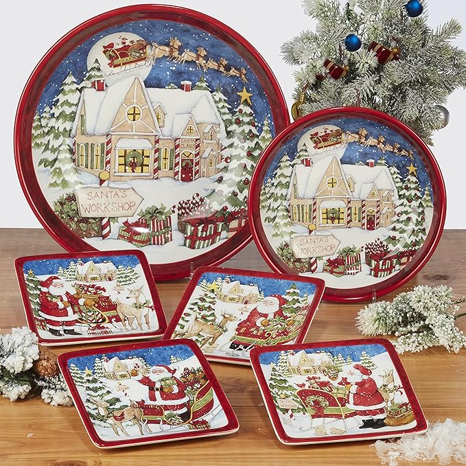 Certified International Santa's Workshop 16 Pc. Dinnerware Set Service for 4