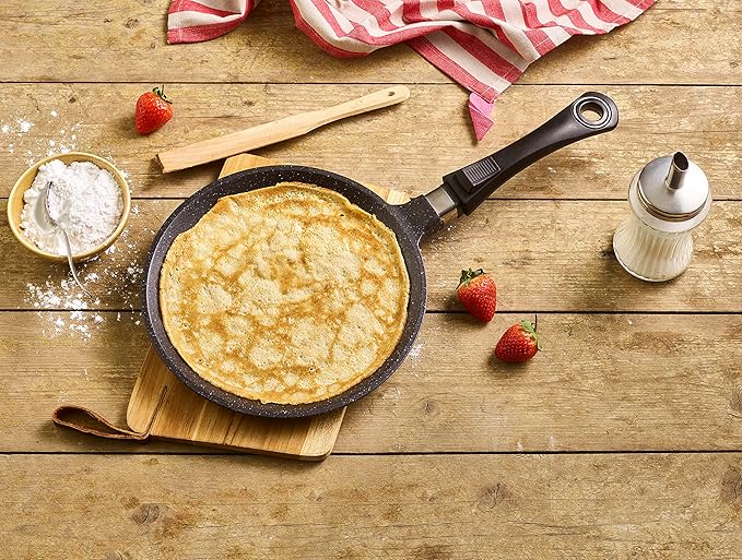Pradel Excellence - 52406M - Pancake Pan Ø24 cm - First Generation Range - Cast Aluminium - Non-Stick Stone Coating - Removable Handle - All Induction Hobs